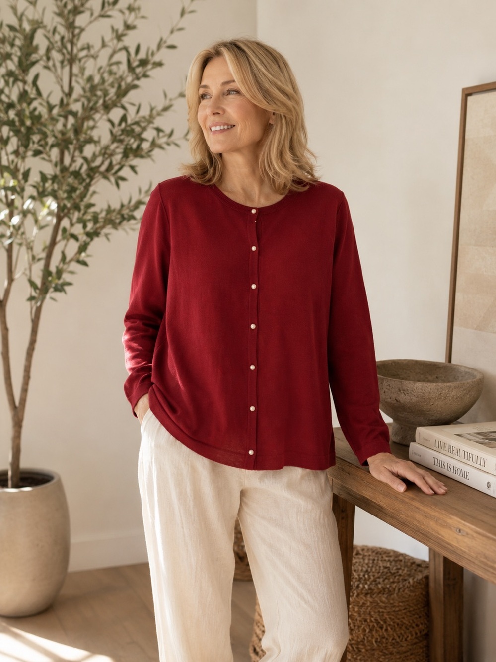 Marina Rinaldi Merino Wool Cardigan PTP 22”
